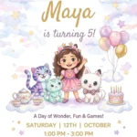 gabbys dollhouse birthday invitation