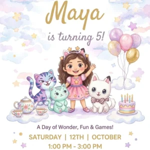 gabbys dollhouse birthday invitation