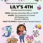 gabbys dollhouse birthday invitation