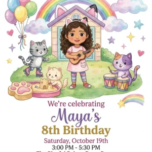 gabbys dollhouse birthday invitation