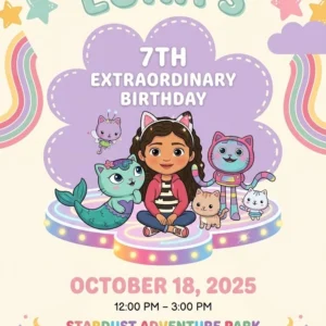 gabbys dollhouse birthday invitation