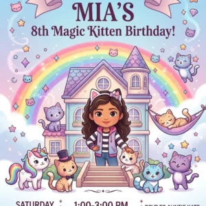 gabbys dollhouse birthday invitation