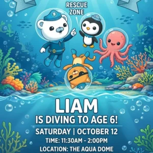 octonauts birthday invitation