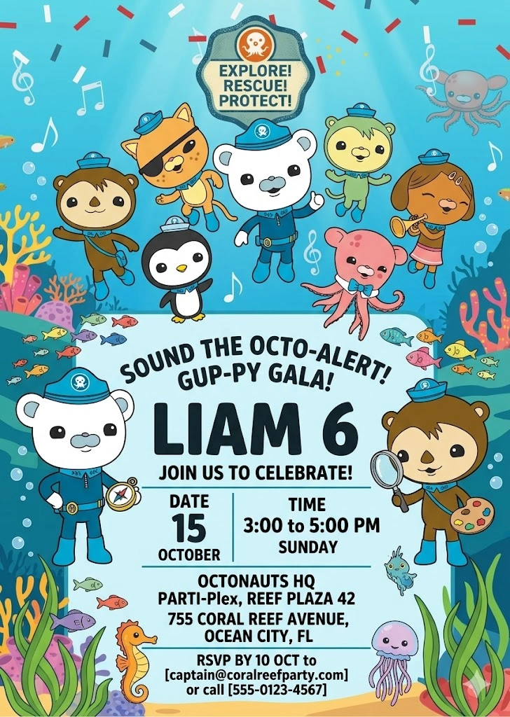 octonauts birthday invitation