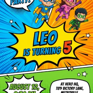 spidey superhero birthday invitation