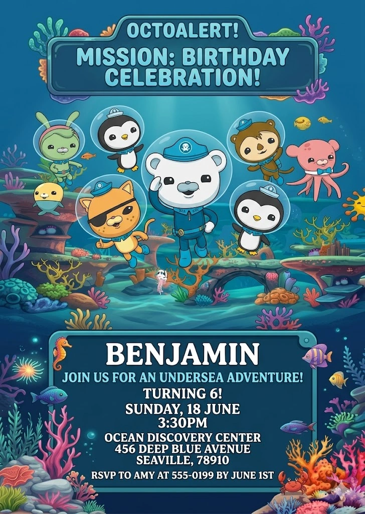 octonauts birthday invitation
