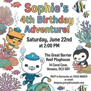 octonauts birthday invitation