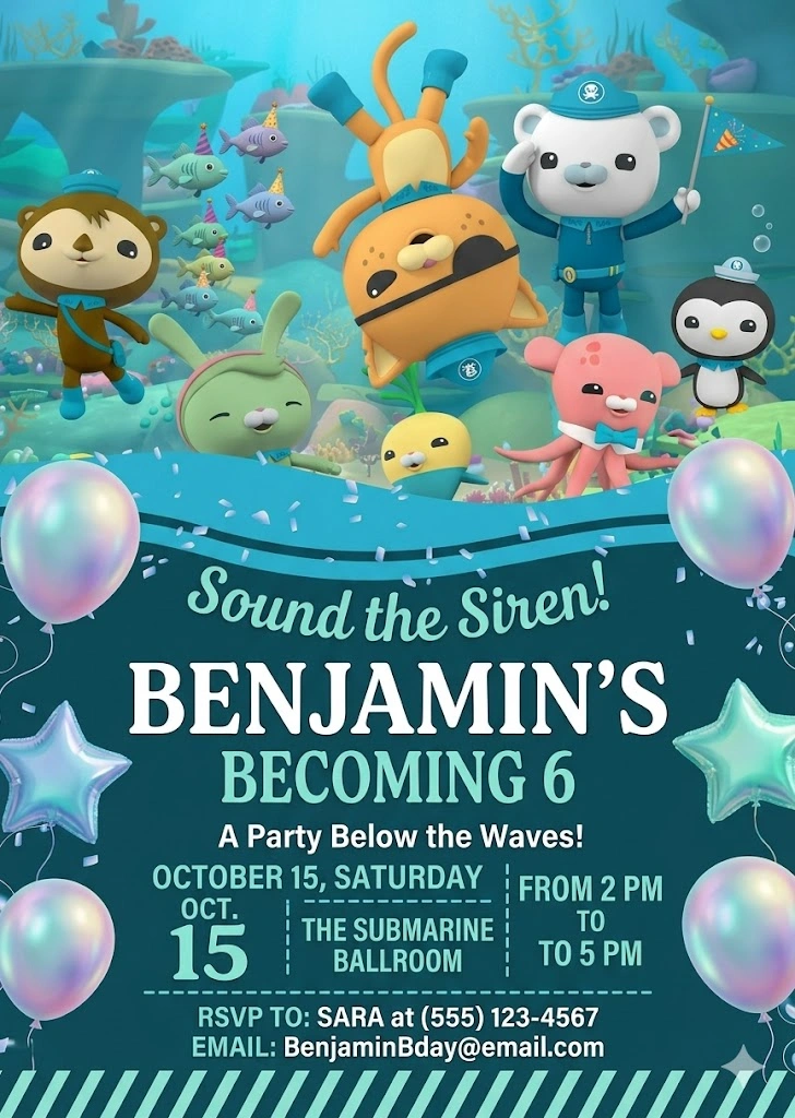 octonauts birthday invitation