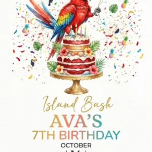 parrot birthday invitation