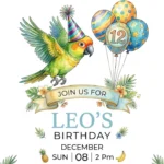 parrot birthday invitation
