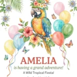 tropical macaw birthday invitation