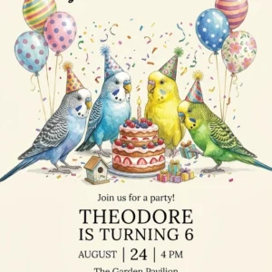 parakeet birthday invitation