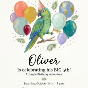 parrot birthday invitation