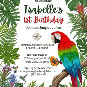 parrot birthday invitation