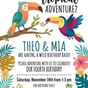 toucan birthday invitation