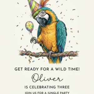 parrot birthday invitation