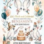 cockatoo birthday invitation