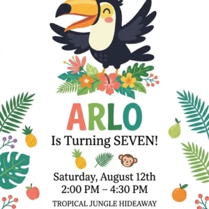 toucan birthday invitation