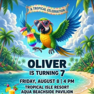beach birthday invitation