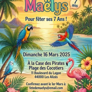 tropical announcement tropical birthday invitation