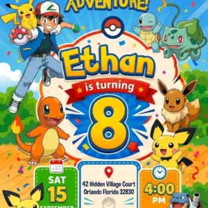 mon birthday invitation