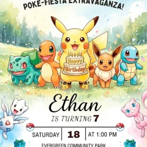 pokemon birthday invitation