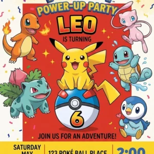 pokemon birthday invitation