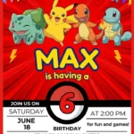 poke birthday invitation