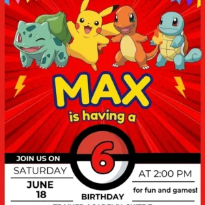 poke birthday invitation