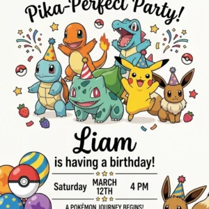 mon birthday invitation
