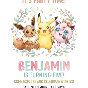 pokemon birthday invitation