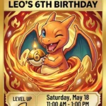 pokemon 5th birthday invitation