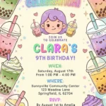 boba birthday invitation