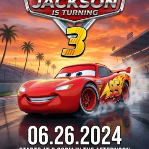 cars racing birthday invitation