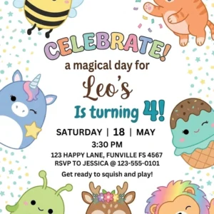 squish birthday invitation