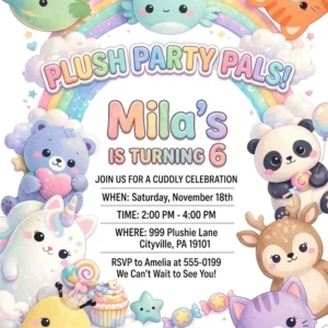squishmallow birthday invitation