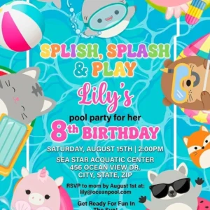 squishmallow birthday invitation