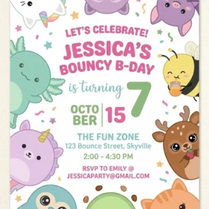 squish birthday invitation