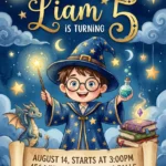 wizard magic birthday invitation