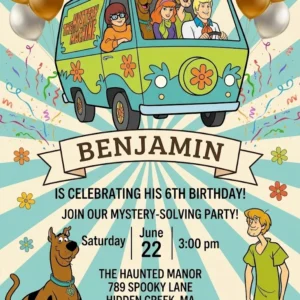 mystery puppy birthday invitation