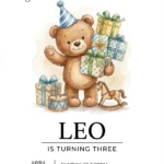 teddy bear birthday invitation