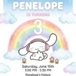 kawaii cinna bunny birthday invitation