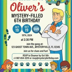 mystery puppy birthday invitation