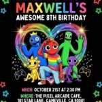 rainbow friends birthday invitation