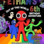 rainbow friends birthday invitation