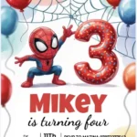 3rd spidey birthday invitation