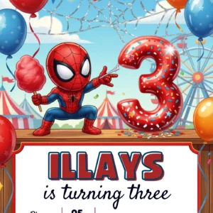 spidey carnival birthday invitation