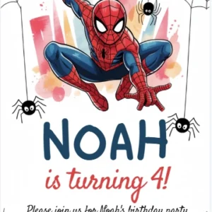 spidey birthday invitation