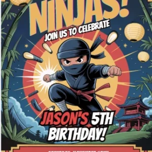 ninja birthday invitation
