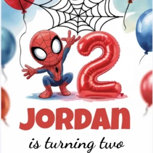2nd spiderman birthday invitation
